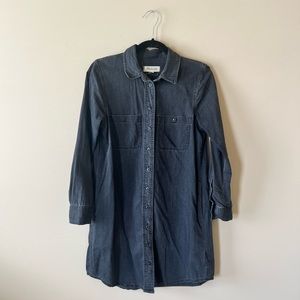 Madewell black denim shirt dress